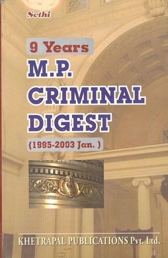  Buy 9 Years Madhya Pradesh/Chhattisgarh Criminal Digest (1995-Jan. 2003)
